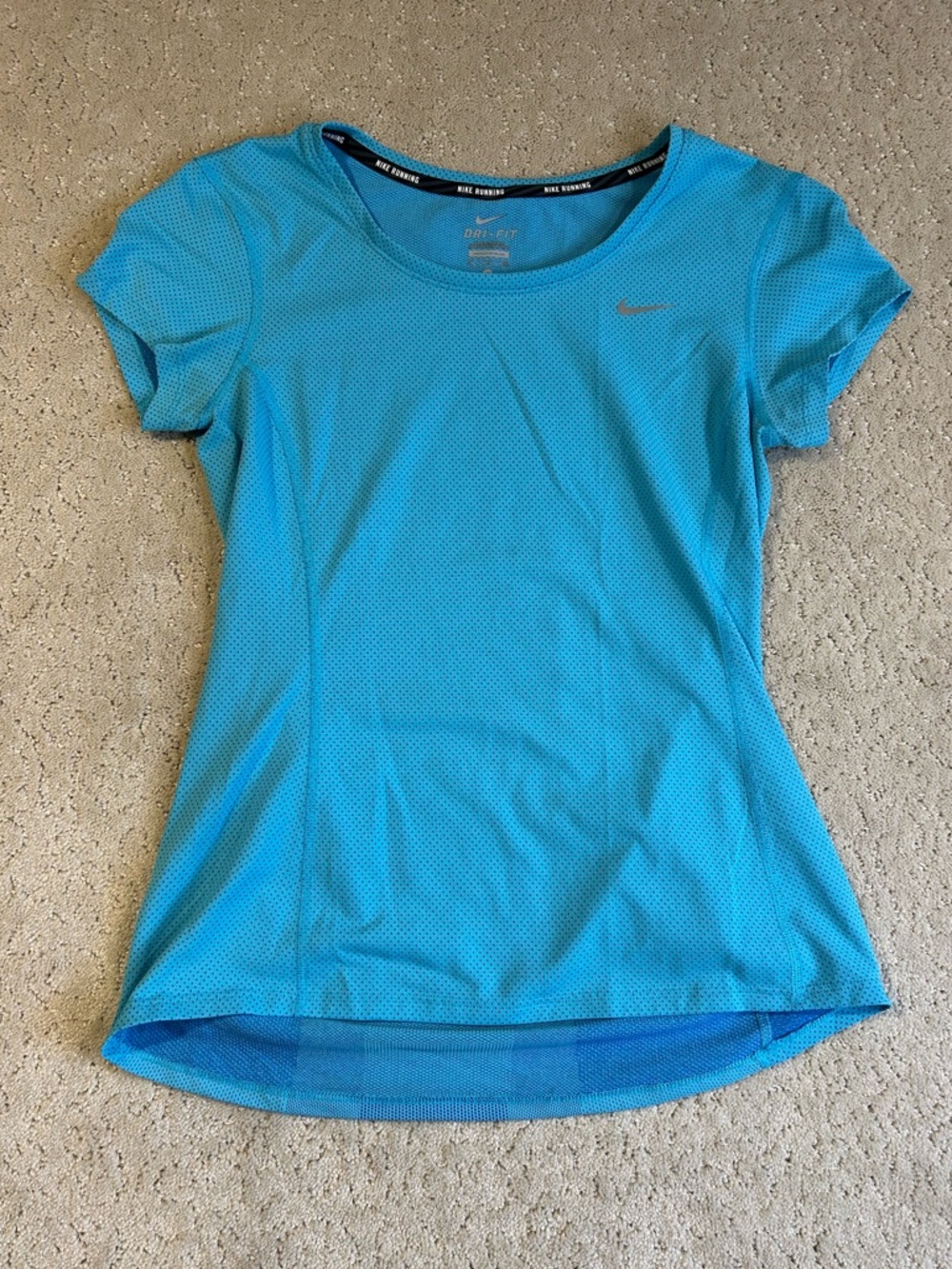 Womens Nike Running size Small Turquoise Dri-fit Jersey Shirt
